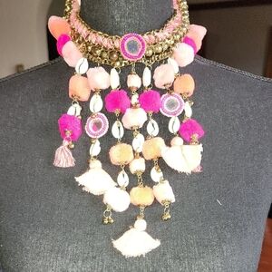 MIA Pink and Orange Bohemian Necklace